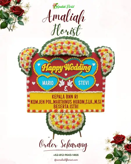 Papan Bunga Pernikahan Braja Emas
